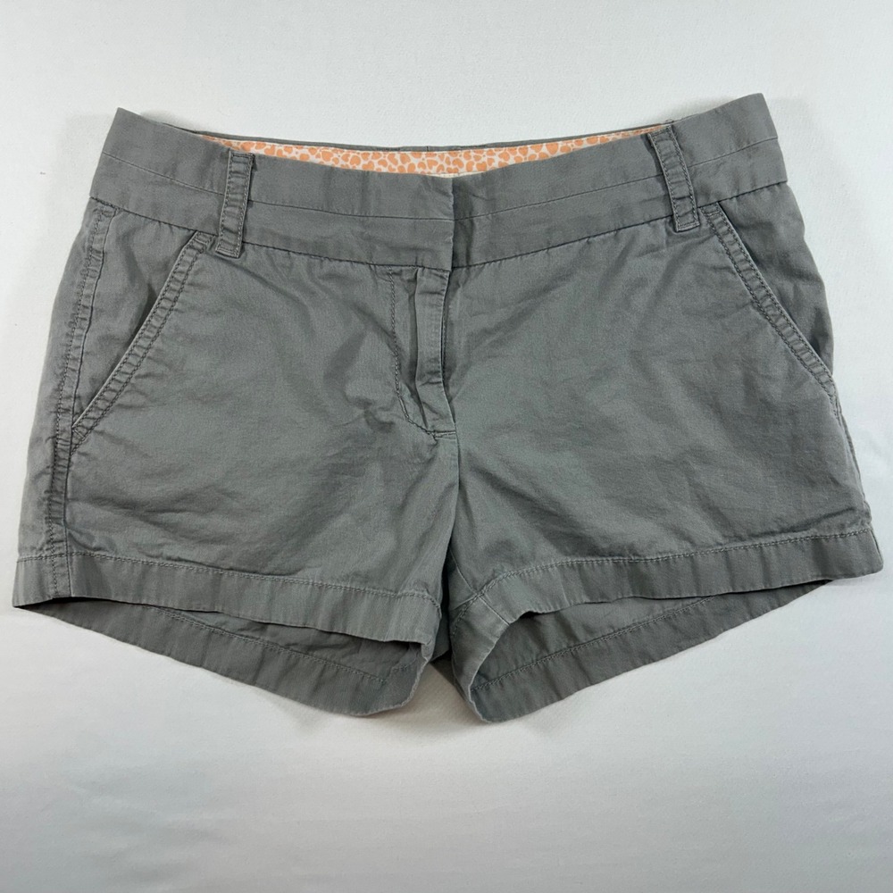 J.Crew Broken-In Chino Shorts Gray Cotton Twill Womens Size 4 36234 FA11